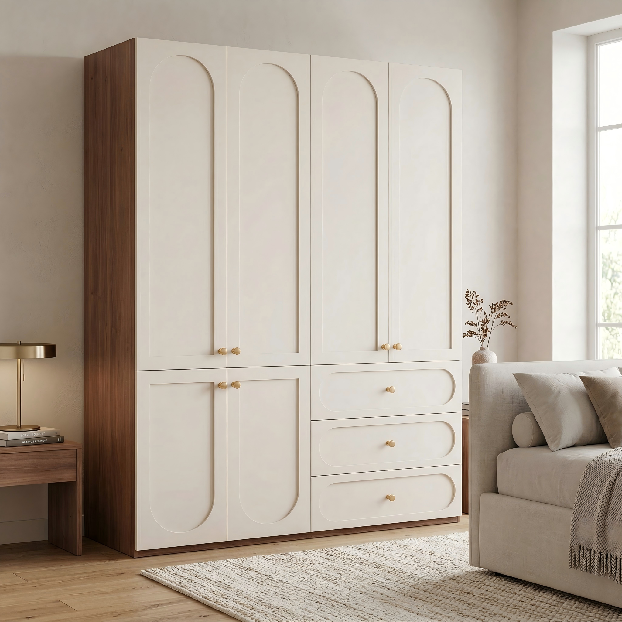1.8m Master Bedroom Wardrobe - Grand French Cream Style Extra Large Closet