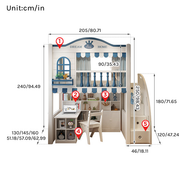 Kids Loft Bed with Stair Cabinet & Storage Wardrobe | Space-Saving Study Bed Combo