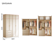 Flex Series - 1800mm Flagship Wardrobe - Extra Large White Closet with Optional Top Cabinets