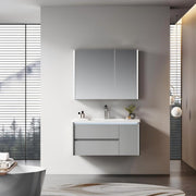 Solid Wood Bathroom Vanity with Smart Mirror & Ambient Lighting