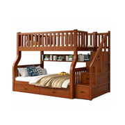Solid Rubberwood Bunk Bed for Shared Bedrooms and Compact Living Spaces