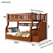 Solid Rubberwood Bunk Bed for Shared Bedrooms and Compact Living Spaces