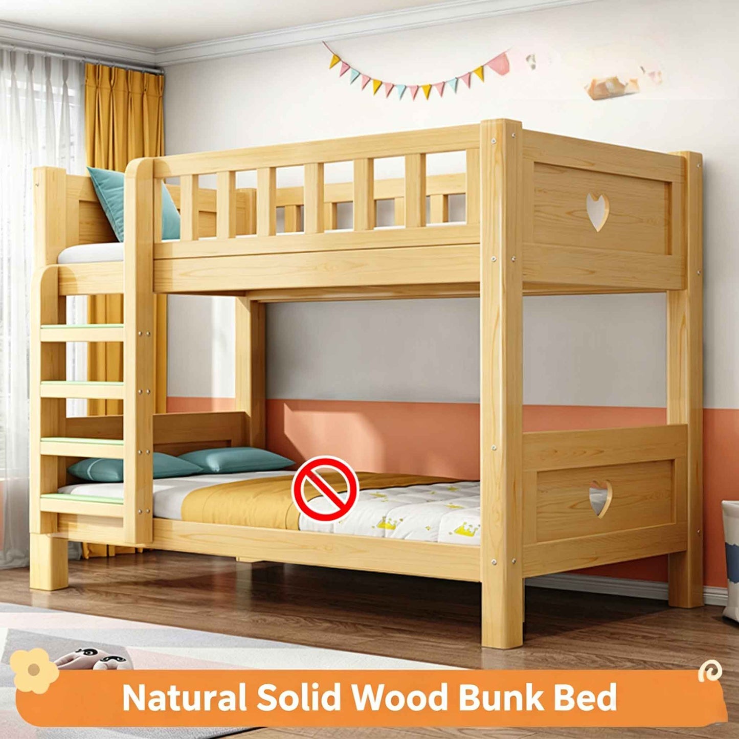 Sturdy Double-Decker Bunk Bed for Kids & Teens