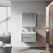 Solid Wood Bathroom Vanity with Smart Mirror & Ambient Lighting