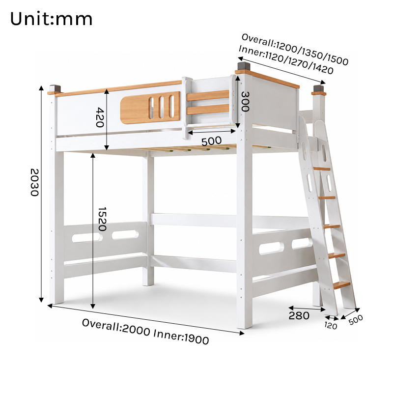 Space-Saving Timber Loft Bed with Integrated Desk & Wardrobe - Premium All-in-One Bedroom Suite
