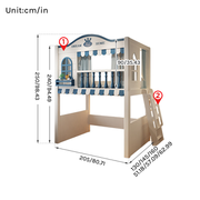 Kids Loft Bed with Ladder & Storage Wardrobe | Space-Saving Study Bed Combo