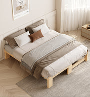 Modern Solid Wood Pull-Out Extendable Bed for Compact Living Spaces