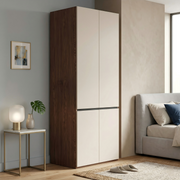 0.8m Compact Handleless Wardrobe - Scandinavian Minimalist White Closet