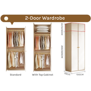 1m Modular Wardrobe - Versatile Storage with Optional Top Cabinets  Dimensional Drawing