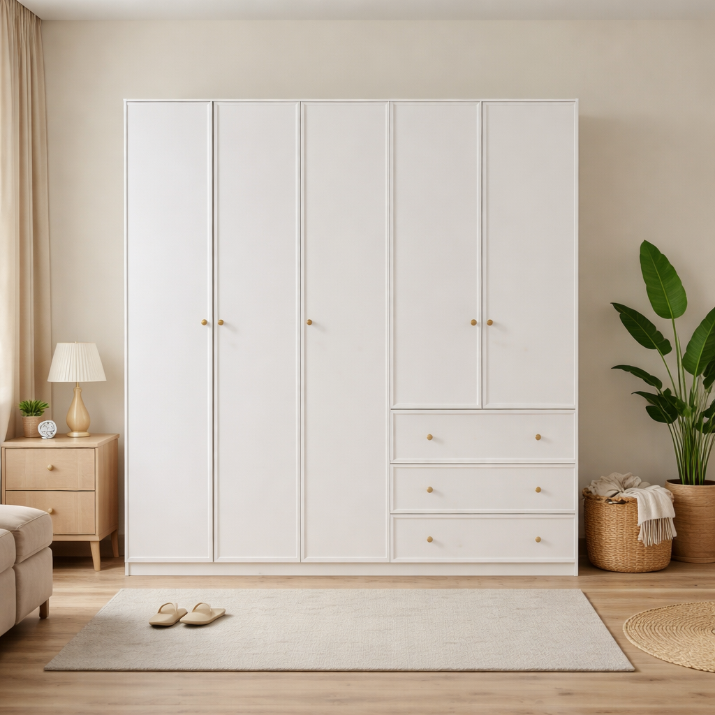 2m Grand Modular Wardrobe - Customizable 2m White Closet 