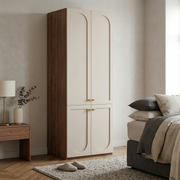 0.8m Compact Bedroom Wardrobe - Narrow French Cream Style Closet