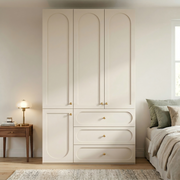 Louvre  Series - 1.2m Bedroom Wardrobe - French Cream Style Large Freestanding Closet
