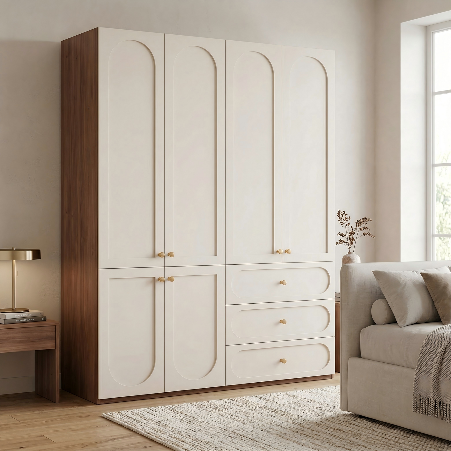 1.8m Master Bedroom Wardrobe - Grand French Cream Style Extra Large Closet