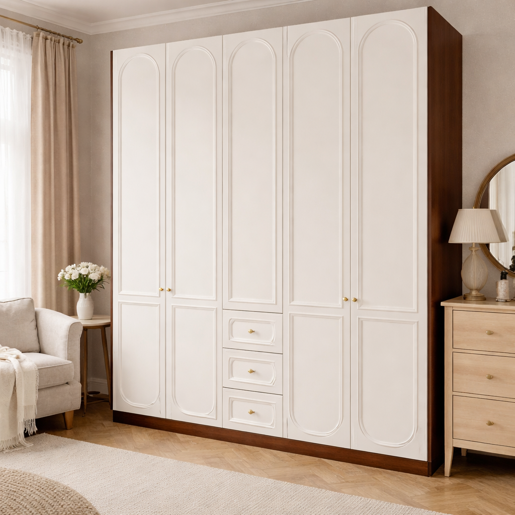 2m Grand Bedroom Wardrobe - French Cream Style 2m Luxury Closet System