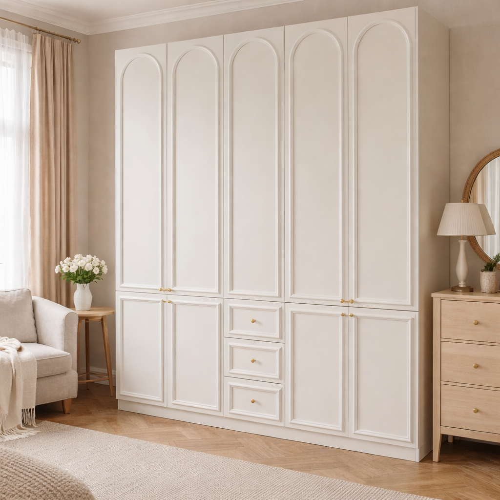2m Grand Bedroom Wardrobe - French Cream Style 2m Luxury Closet System
