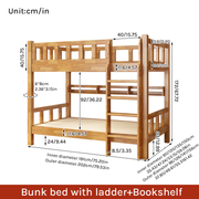 Solid Wood Space-Saving Bunk Bed for Adults & Dorms