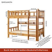 Solid Wood Space-Saving Bunk Bed for Adults & Dorms