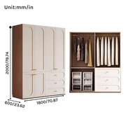 Louvre  Series - 1800mm Master Bedroom Wardrobe - Grand French Cream Style Extra Large Closet