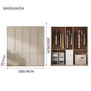 Louvre  Series - 2m Grand Bedroom Wardrobe - French Cream Style 2m Luxury Closet System