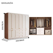 Louvre  Series - 2.2m Bedroom Wardrobe - Grand French Cream Style 2.2m Wall-to-Wall Closet
