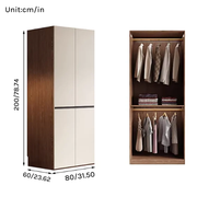 Aura Series - 0.8m Compact Handleless Wardrobe - Scandinavian Minimalist White Closet