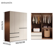 Aura Series - 1.6m Master Bedroom Wardrobe - Modern Handleless Geometric White Closet
