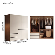 Aura Series - 2m Grand Modern Wardrobe - Handleless Geometric White Closet System