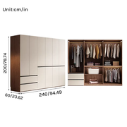 Aura Series - 2.4m Full-Wall Wardrobe - Modern Handleless Geometric White Closet System