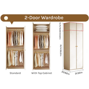 Flex Series - 0.8m Modular Wardrobe - Versatile White Closet with Optional Top Cabinets