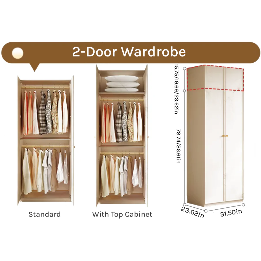 Flex Series - 1m Modular Wardrobe - Versatile Storage with Optional Top Cabinets