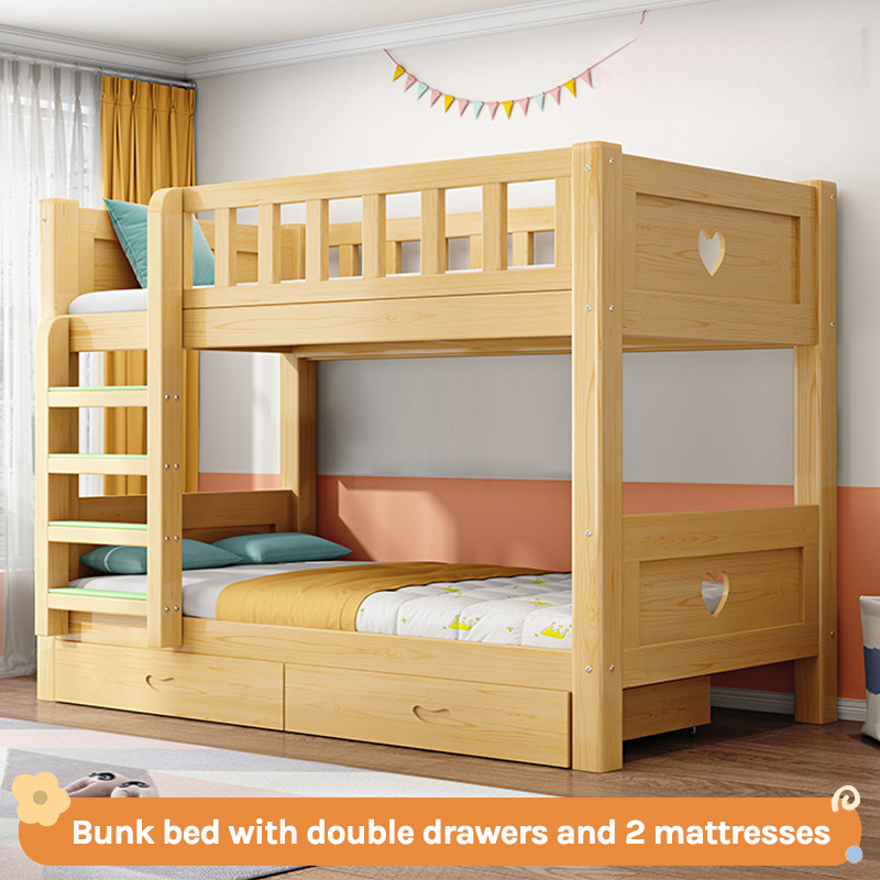 Sturdy Double-Decker Bunk Bed for Kids & Teens
